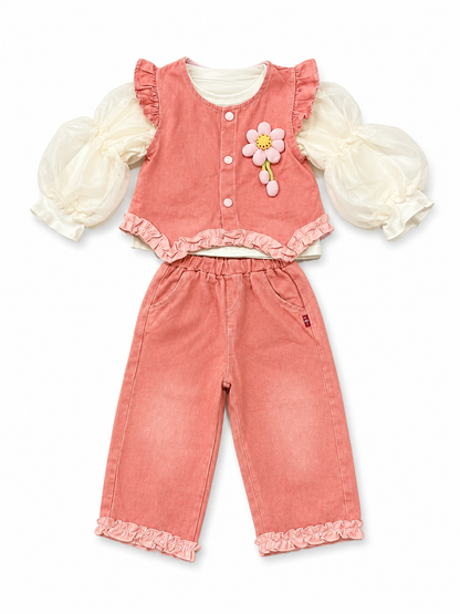 Floral Denim Co-Ord Set