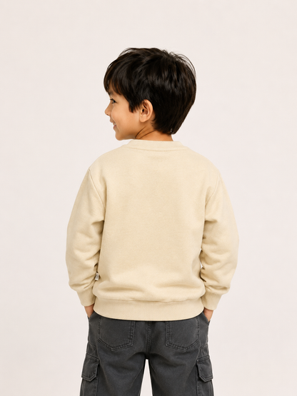 Smile Start Graphic Sweatshirt – Beige