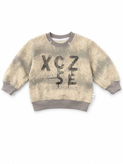 Vintage Wash Graphic Sweatshirt – Beige