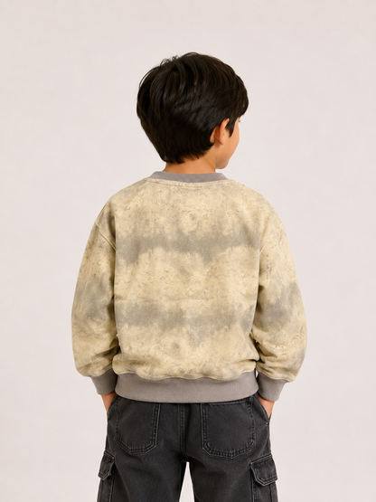 Vintage Wash Graphic Sweatshirt – Beige