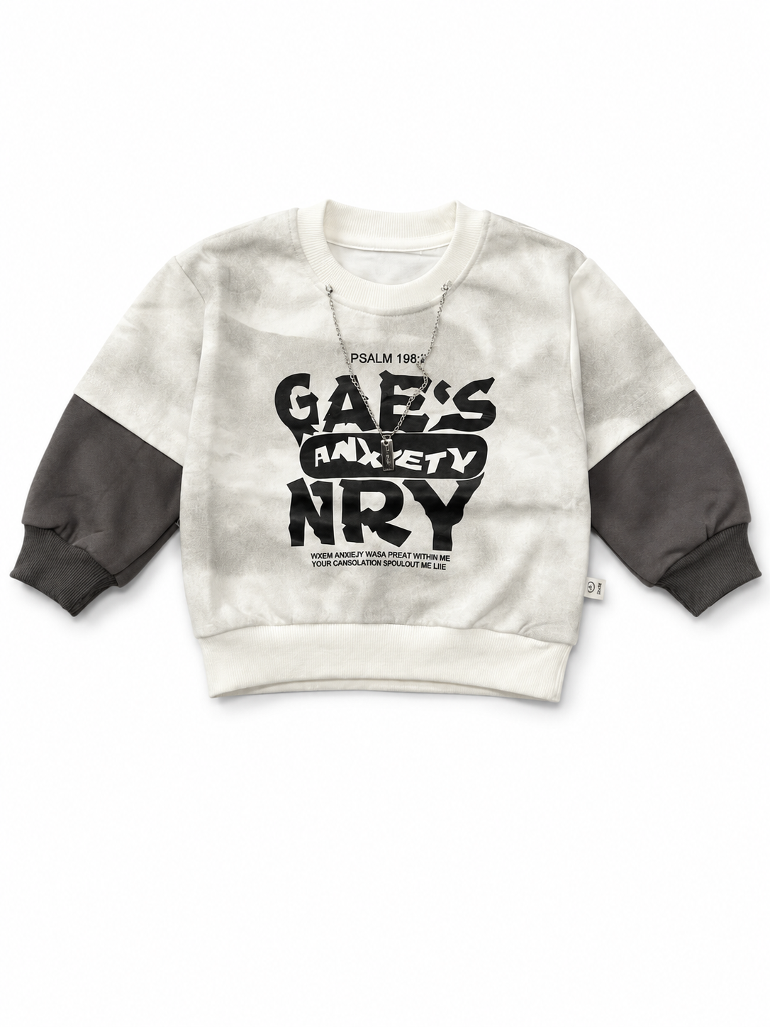 Layered Graphic Sweatshirt – White