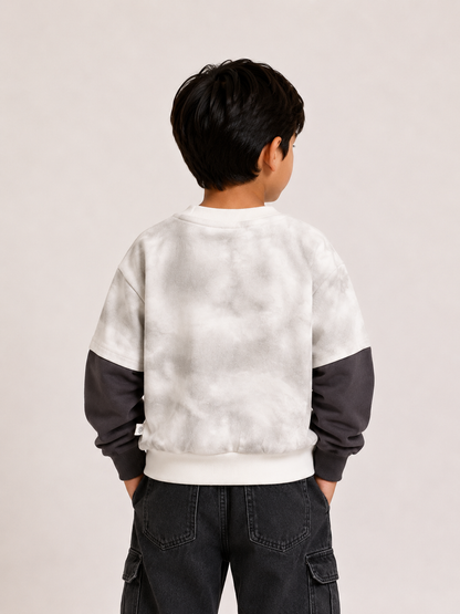 Layered Graphic Sweatshirt – White