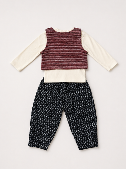 Girls’ Ribbed Top & Printed Jogger Set
