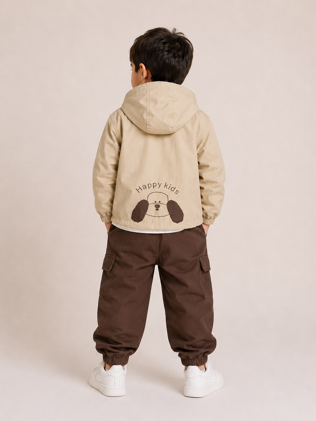 Hooded Cargo Co-Ord Set – Beige & Brown