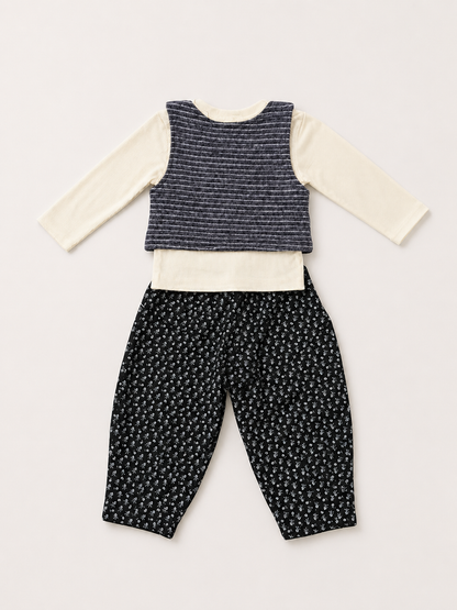 Girls’ Ribbed Top & Printed Jogger Set